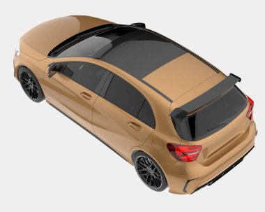 Modern araba arka planda izole edilmiş. 3d görüntüleme - illüstrasyon