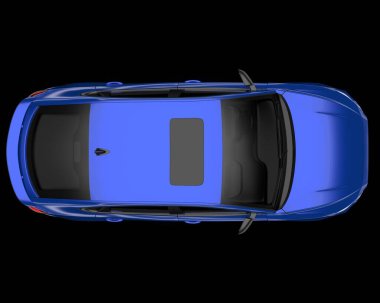 Modern araba arka planda izole edilmiş. 3d görüntüleme - illüstrasyon