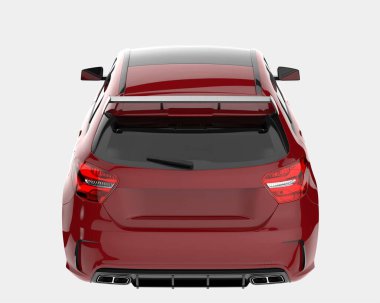 Modern araba arka planda izole edilmiş. 3d görüntüleme - illüstrasyon