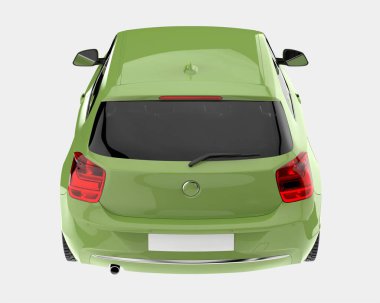 Modern araba arka planda izole edilmiş. 3d görüntüleme - illüstrasyon