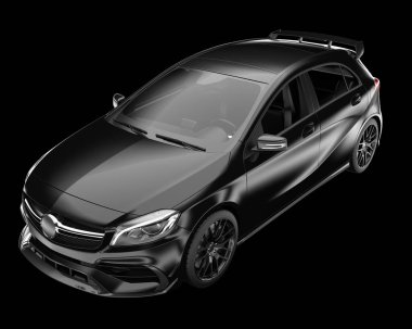 Modern araba arka planda izole edilmiş. 3d görüntüleme - illüstrasyon