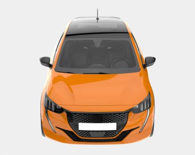 Modern araba arka planda izole edilmiş. 3d görüntüleme - illüstrasyon