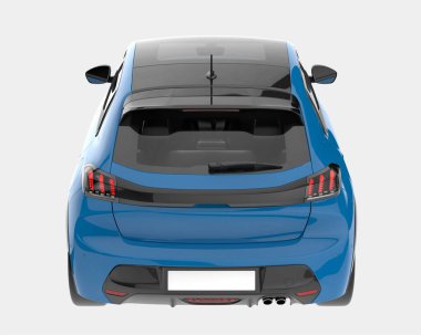 Modern araba arka planda izole edilmiş. 3d görüntüleme - illüstrasyon