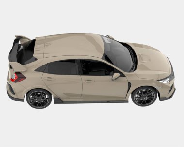 Modern araba arka planda izole edilmiş. 3d görüntüleme - illüstrasyon