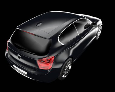 Modern araba arka planda izole edilmiş. 3d görüntüleme - illüstrasyon