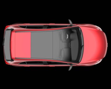 Modern araba arka planda izole edilmiş. 3d görüntüleme - illüstrasyon