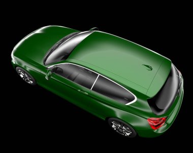 Modern araba arka planda izole edilmiş. 3d görüntüleme - illüstrasyon