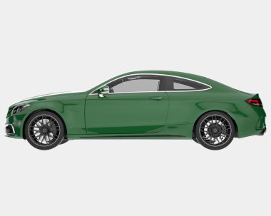 Modern araba arka planda izole edilmiş. 3d görüntüleme - illüstrasyon