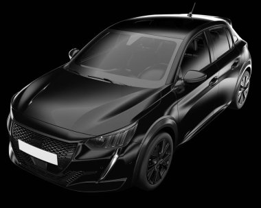 Modern araba arka planda izole edilmiş. 3d görüntüleme - illüstrasyon