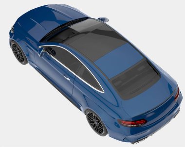 Modern araba arka planda izole edilmiş. 3d görüntüleme - illüstrasyon