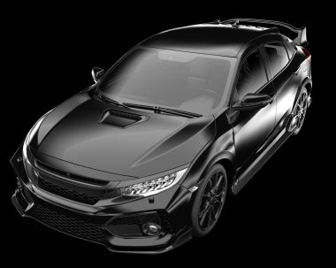 Modern araba arka planda izole edilmiş. 3d görüntüleme - illüstrasyon