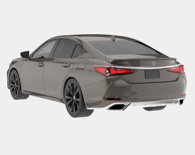 Modern araba arka planda izole edilmiş. 3d görüntüleme - illüstrasyon