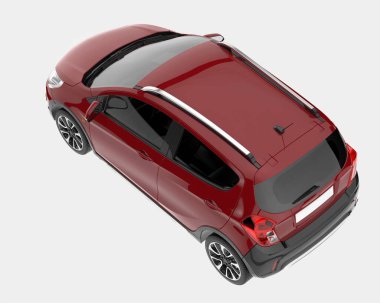 Modern araba arka planda izole edilmiş. 3d görüntüleme - illüstrasyon