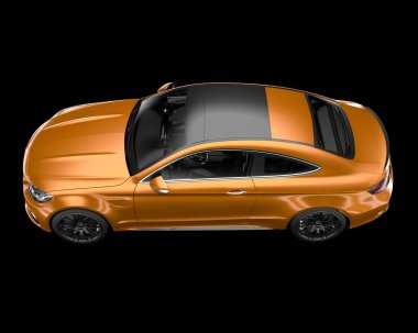 Arka planda lüks bir araba var. 3d görüntüleme - illüstrasyon