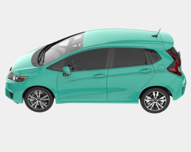 Arka planda lüks bir araba var. 3d görüntüleme - illüstrasyon