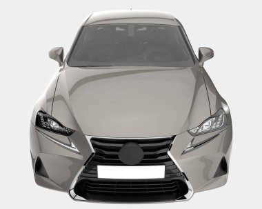 Arka planda izole edilmiş gerçekçi bir araba. 3d görüntüleme - illüstrasyon