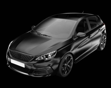 Arka planda izole edilmiş gerçekçi bir araba. 3d görüntüleme - illüstrasyon