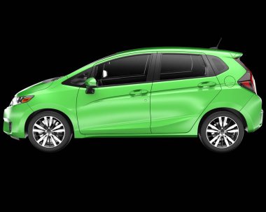 Arka planda izole edilmiş gerçekçi bir araba. 3d görüntüleme - illüstrasyon