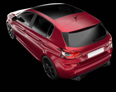 Arka planda izole edilmiş gerçekçi bir araba. 3d görüntüleme - illüstrasyon