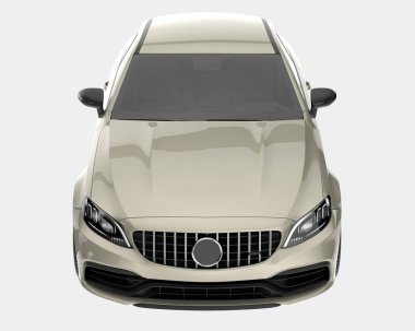 Arka planda izole edilmiş gerçekçi bir araba. 3d görüntüleme - illüstrasyon