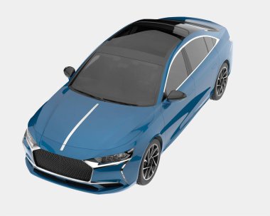 Şehir arabası arka planda izole edilmiş. 3d görüntüleme - illüstrasyon