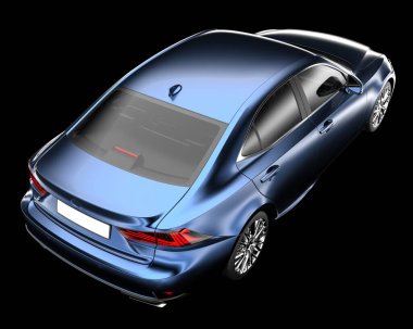 Arka planda lüks bir araba var. 3d görüntüleme - illüstrasyon