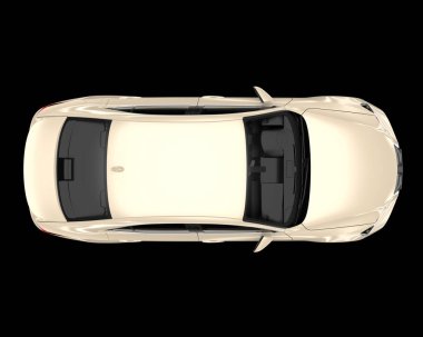 Arka planda lüks bir araba var. 3d görüntüleme - illüstrasyon