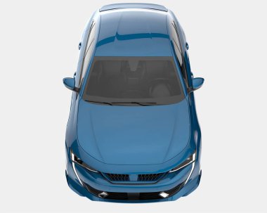 Modern araba arka planda izole edilmiş. 3d görüntüleme - illüstrasyon