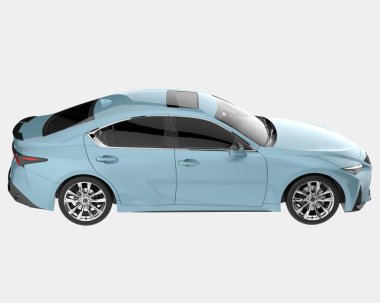 Modern araba arka planda izole edilmiş. 3d görüntüleme - illüstrasyon