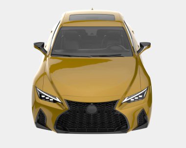 Modern araba arka planda izole edilmiş. 3d görüntüleme - illüstrasyon