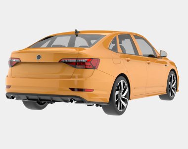 Modern araba arka planda izole edilmiş. 3d görüntüleme - illüstrasyon