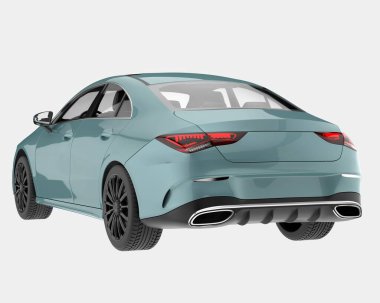 İş arabası arka planda izole edilmiş. 3d görüntüleme - illüstrasyon