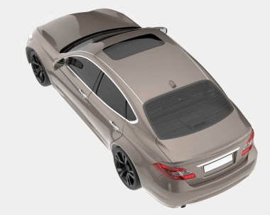 Aile arabası arka planda izole edilmiş. 3d görüntüleme - illüstrasyon