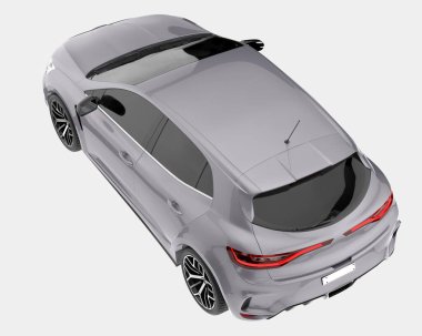 Aile arabası arka planda izole edilmiş. 3d görüntüleme - illüstrasyon