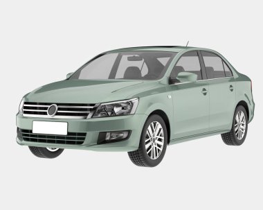 Aile arabası arka planda izole edilmiş. 3d görüntüleme - illüstrasyon