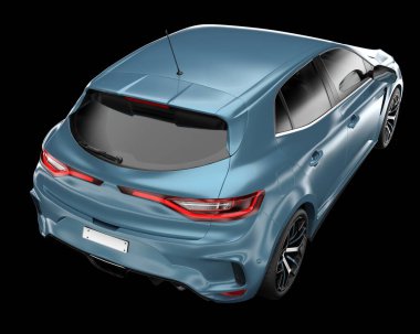 Şehir arabası arka planda izole edilmiş. 3d görüntüleme - illüstrasyon