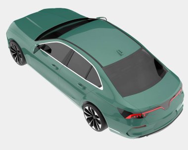 Şehir arabası arka planda izole edilmiş. 3d görüntüleme - illüstrasyon