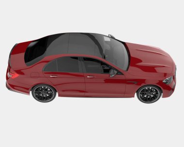 Modern araba arka planda izole edilmiş. 3d görüntüleme - illüstrasyon