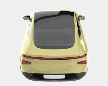 Modern araba arka planda izole edilmiş. 3d görüntüleme - illüstrasyon