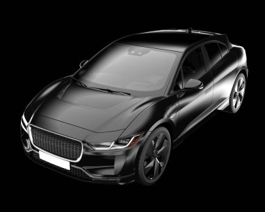 Modern araba arka planda izole edilmiş. 3d görüntüleme - illüstrasyon