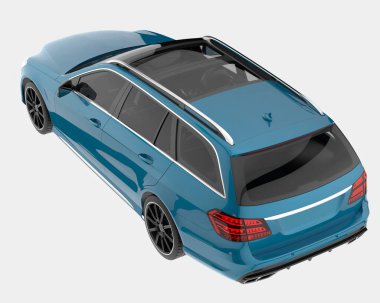 Modern araba arka planda izole edilmiş. 3d görüntüleme - illüstrasyon