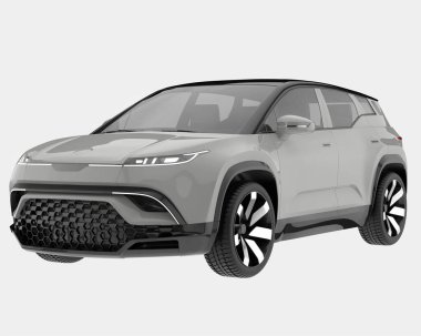 Aile arabası arka planda izole edilmiş. 3d görüntüleme - illüstrasyon