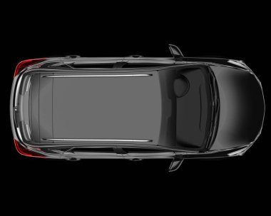 Şehir arabası arka planda izole edilmiş. 3d görüntüleme - illüstrasyon