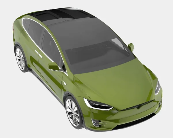 電気自動車は背景に隔離された 3Dレンダリング イラスト — ストック写真