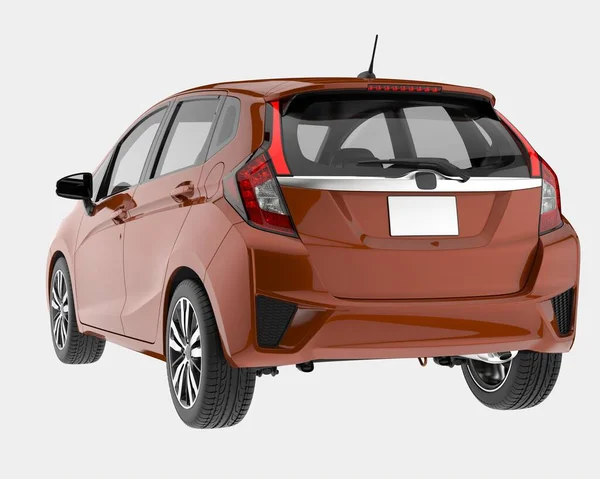 Arka planda lüks bir araba var. 3d görüntüleme - illüstrasyon