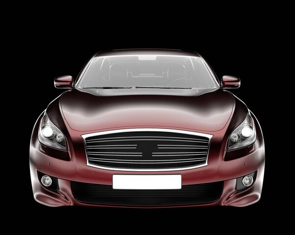 Городской автомобиль изолирован на заднем плане. 3D рендеринг - иллюстрация