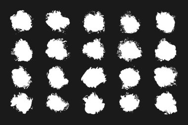 Soyut beyaz mürekkep grunge serpintileri ayarlandı