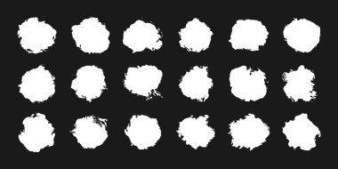 Soyut beyaz mürekkep grunge serpintileri ayarlandı