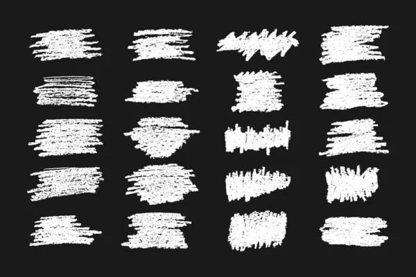 Абстрактная Коллекция Белых Меловых Штрихов — стоковый вектор