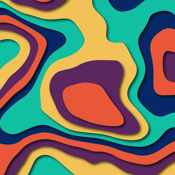 Abstrait Coloré Papier Découpé Conception Fond — Image vectorielle